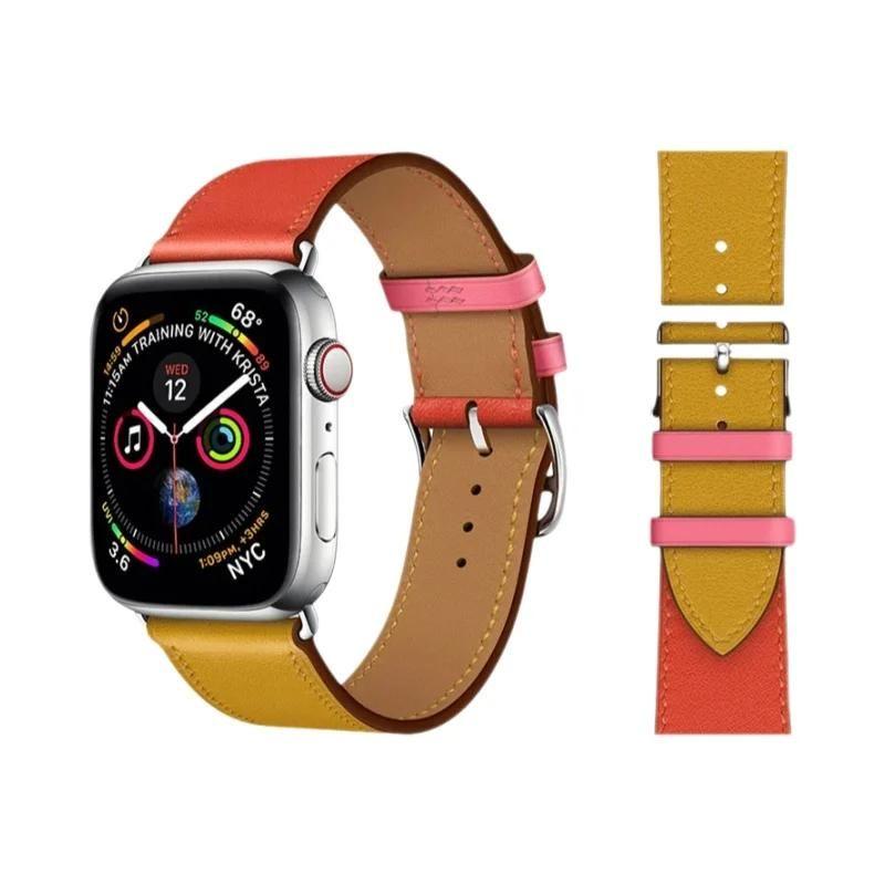 Pulseira De Couro Hermes Para Apple Watch Series 3 6 7 8 Ultra 2 9
